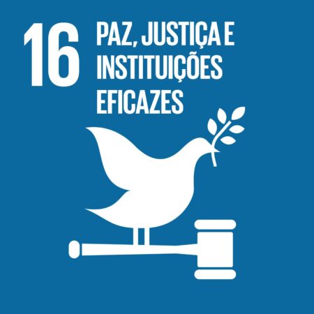 Cubo ODS 16 – Paz, Justiça e Instituições Eficazes – frente