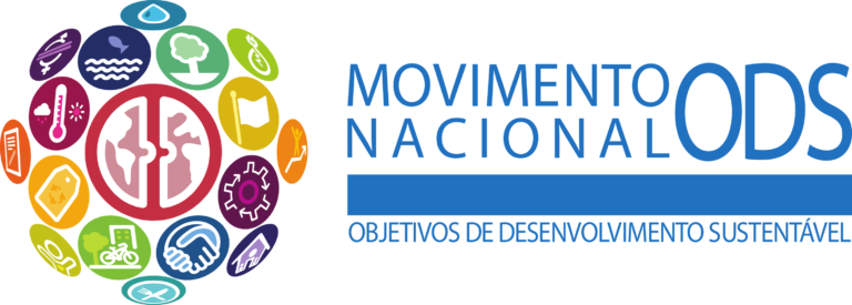 Logo horizontal do Movimento Nacional ODS com fundo transparente
