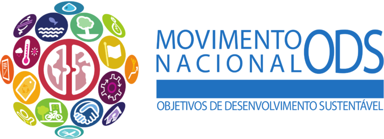 Logo horizontal do Movimento Nacional ODS com fundo branco
