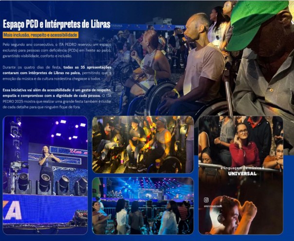 Espaço para pessoas com deficiência e intérpretes de Libras no ITAPEDRO 2025
