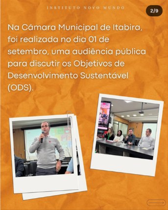 Audiência pública sobre os ODS na Câmara Municipal de Itabira
